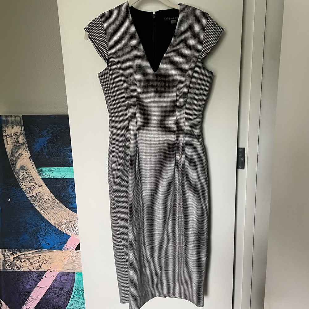 houndstooth midi dress
